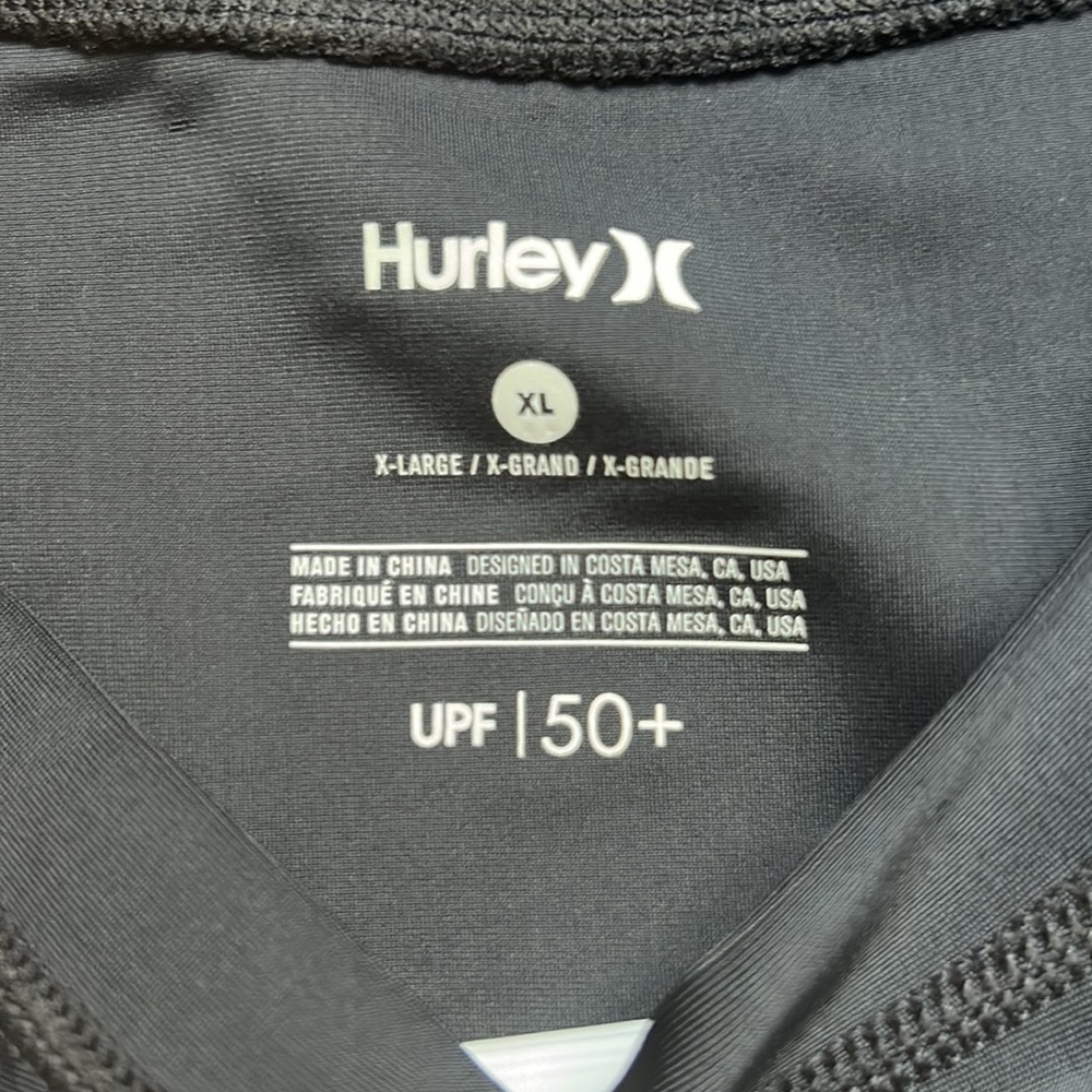 Black Hurley Swim Shirt Size XL Fits Like Medium - Picture 7 of 8